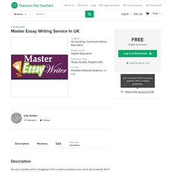 Master Essay Writing Service In UK by Lilly Amber