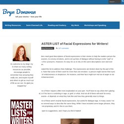 MASTER LIST of Facial Expressions for Writers! – Bryn Donovan