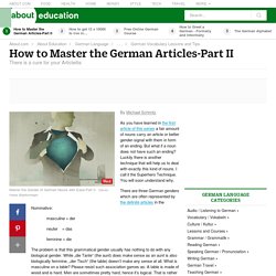 How to Master the German Articles-Part II