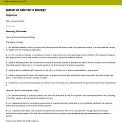 Master of Science in Biology