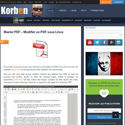 Master PDF - Modifier un PDF sous Linux