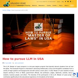 Master of Laws, How to pursue in United States of America