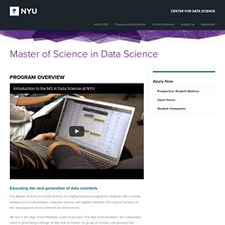 Center for Data Science Master of Science in Data Science