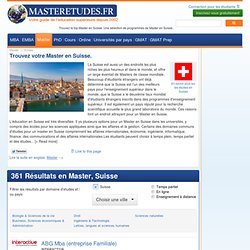 Master en Suisse - Master Suisse - Master