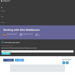 Working with Slim Middleware