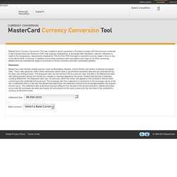 Welcome to MasterCard's Currency Conversion Tool