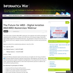 The Future for MRO – Digital Aviation M&E/MRO Masterclass Webinar