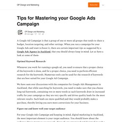 Tips for Mastering your Google Ads Campaign - by OP Design and Marketing - OP Design and Marketing