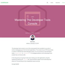 Mastering The Developer Tools Console