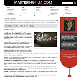 Mastering Film » Eleven Tips for Finding a Job in the Film Industry