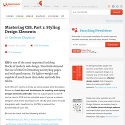 Mastering CSS, Part 1: Styling Design Elements - Smashing Coding