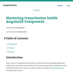 Mastering transclusion inside AngularJS Component