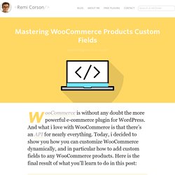 Mastering WooCommerce Products Custom Fields