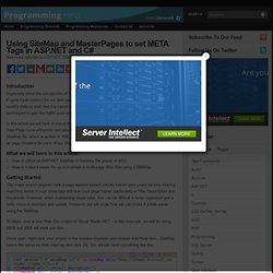 Using SiteMap and MasterPages to set META Tags in ASP.NET and C# : ProgrammingHelp : Web Development and Programming Help Tutorials