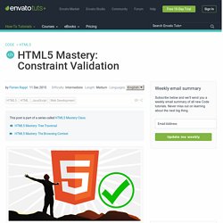 HTML5 Mastery: Constraint Validation