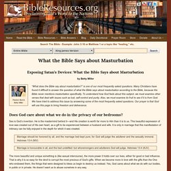 Masturbation - What The Bible Says