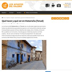 Qué hacer y qué ver en Matarraña (Teruel)