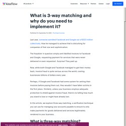 Why you need to implement 3 way match process?
