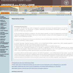 Matematica di base — Università di Udine