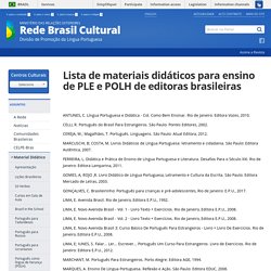 Lista de materiais didáticos para ensino de PLE e POLH de editoras brasileiras - Rede Brasil Cultural