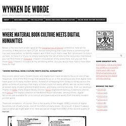 where material book culture meets digital humanities » Wynken de Worde