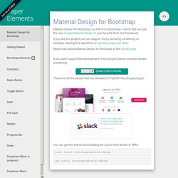 Material Design for Bootstrap