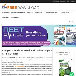 NEET Study Material for 2021 Preparation