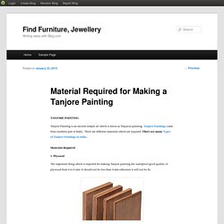 Material Required for Making a Tanjore Painting