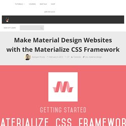 Make Material Design Websites with the Materialize CSS Framework