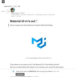 Material-UI v1 is out □ – Material-UI