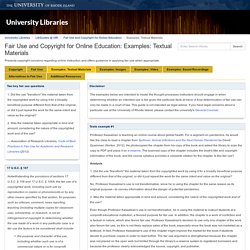 Examples: Textual Materials - Fair Use and Copyright for Online Education - LibGuides @ URI at University of Rhode Island