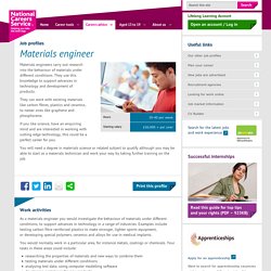 Materials engineer Job Information