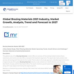 Global Brazing Materials 2021 Industry, Market Growth, Analysis, Trend and Forecast to 2027