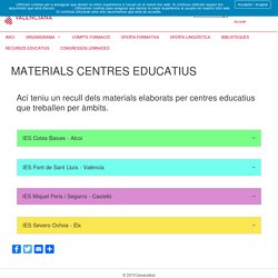 MATERIALS CENTRES EDUCATIUS – Formació del Professorat