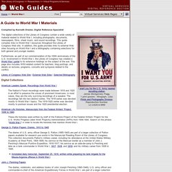 A Guide to World War I Materials (Virtual Programs & Services, Library of Congress)