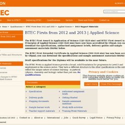 BTEC Firsts from 2012 and 2013