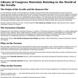 Materials Relating to World of the Scrolls