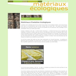 Matériaux écologiques : matériaux d'isolation