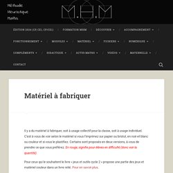 Matériel à fabriquer – La Méthode Heuristique de Mathématiques