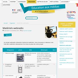 Matériels webradio - Education aux Médias