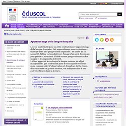 École maternelle - Apprentissage de la langue française