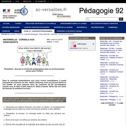 Pédagogie 92 - Maternelle - Conseils aux enseignants
