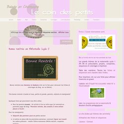 Maternelle Cycle 1: Moyenne section