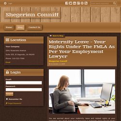 Maternity Leave - Your Rights Under The FMLA As Per Your Employment Lawyer - Shegerian Conniff : powered by Doodlekit