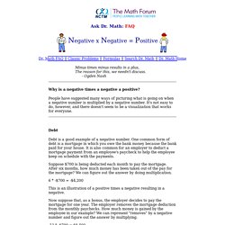 Ask Dr. Math FAQ: Negative Times a Negative