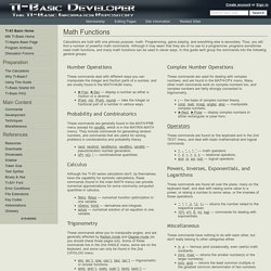 Math Functions - TI-Basic Developer