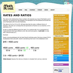 Rates and ratios