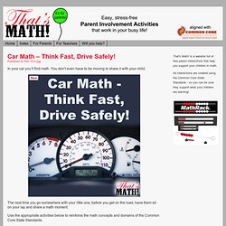 Car Math – Think Fast, Drive Safely!