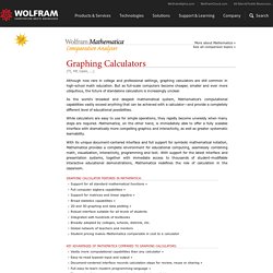 Wolfram Mathematica: Graphing Calculators: Comparative Analyses