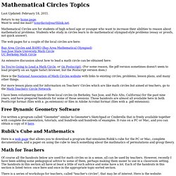 Mathematical Circles Topics
